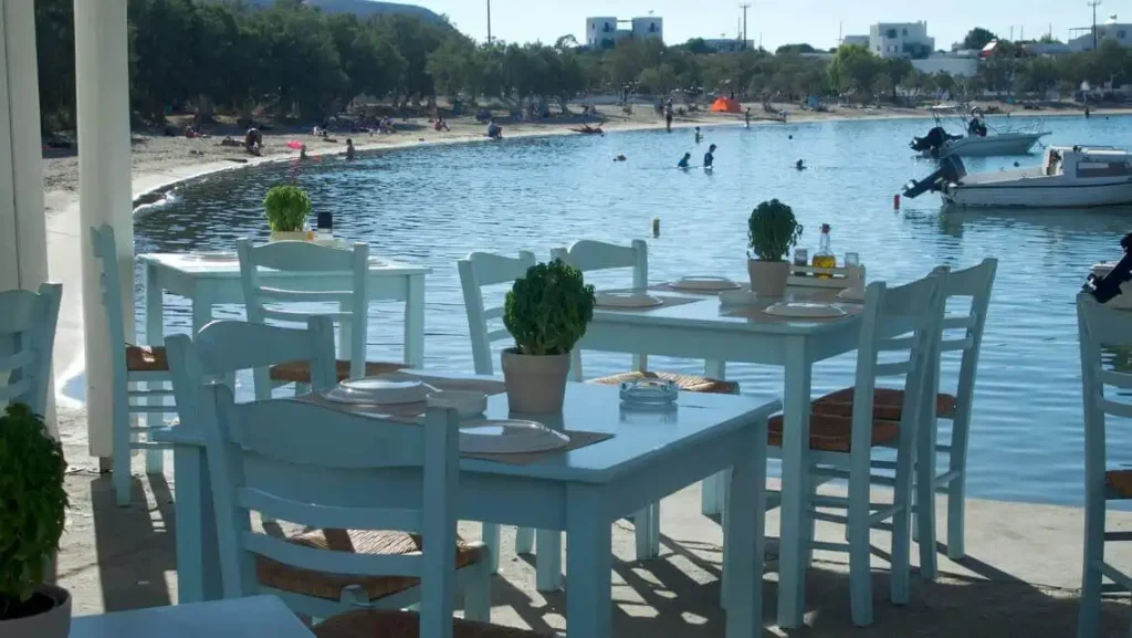 Spisested ved stranden i Pollonia